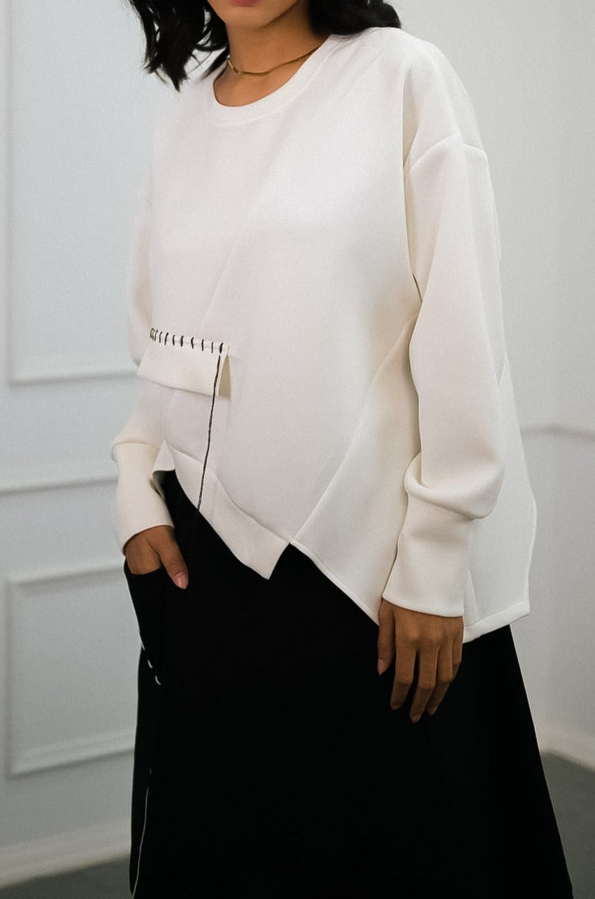 Fashion-forward Off-White Cozy Skirt Sweatshirt Duo