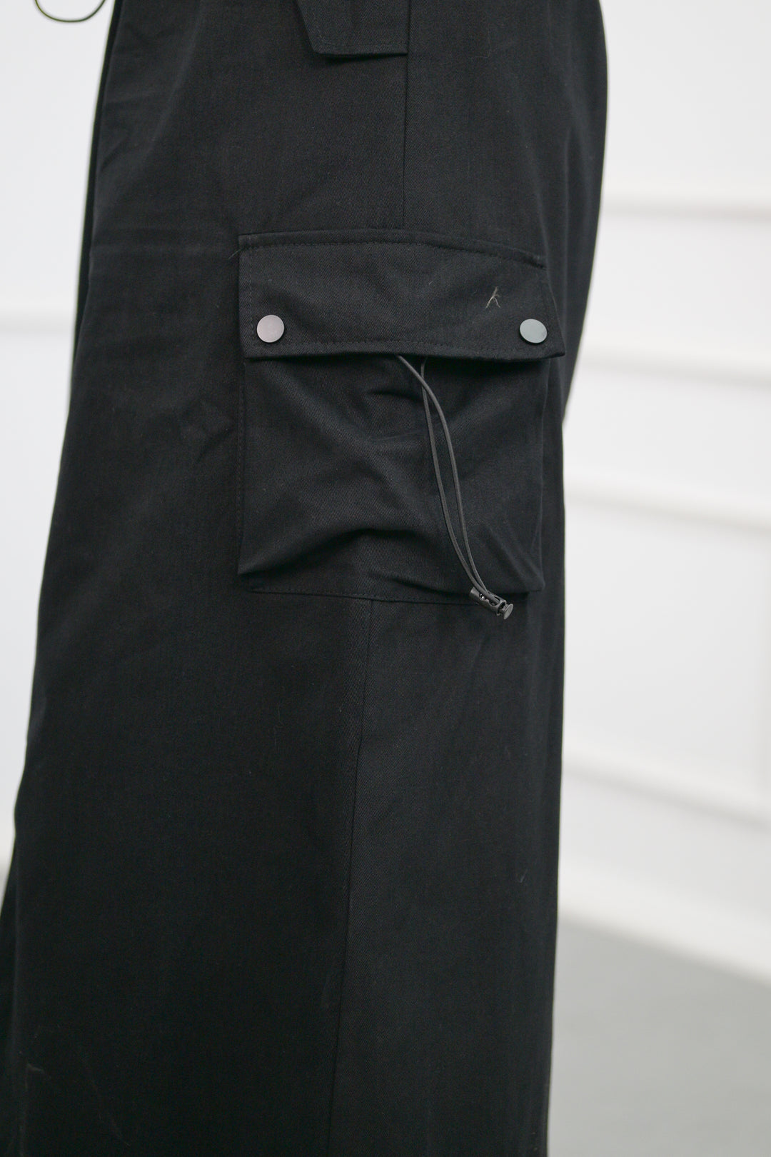 Black Street Style Cargo Skirt