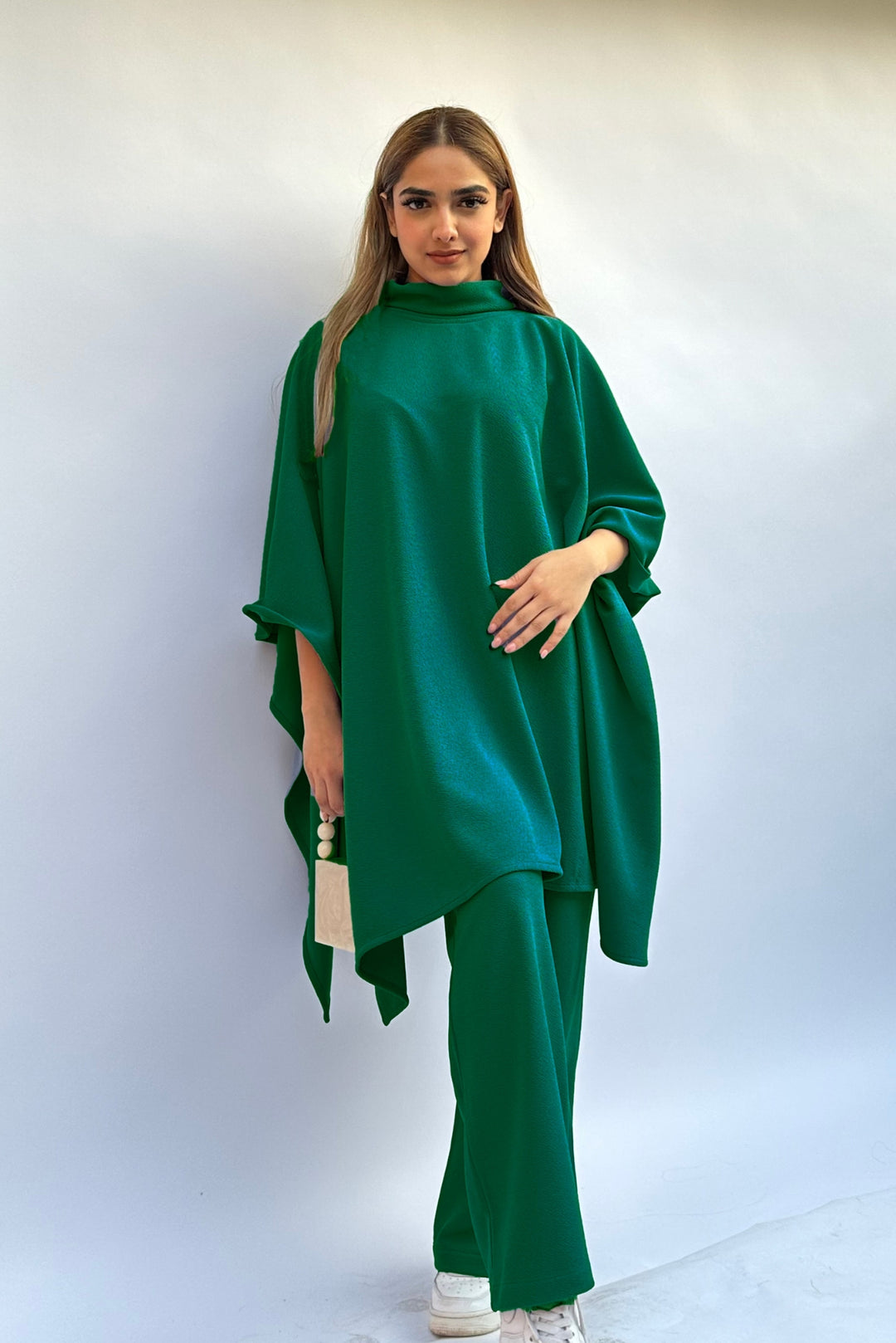 Forest Green Poncho Coord Set