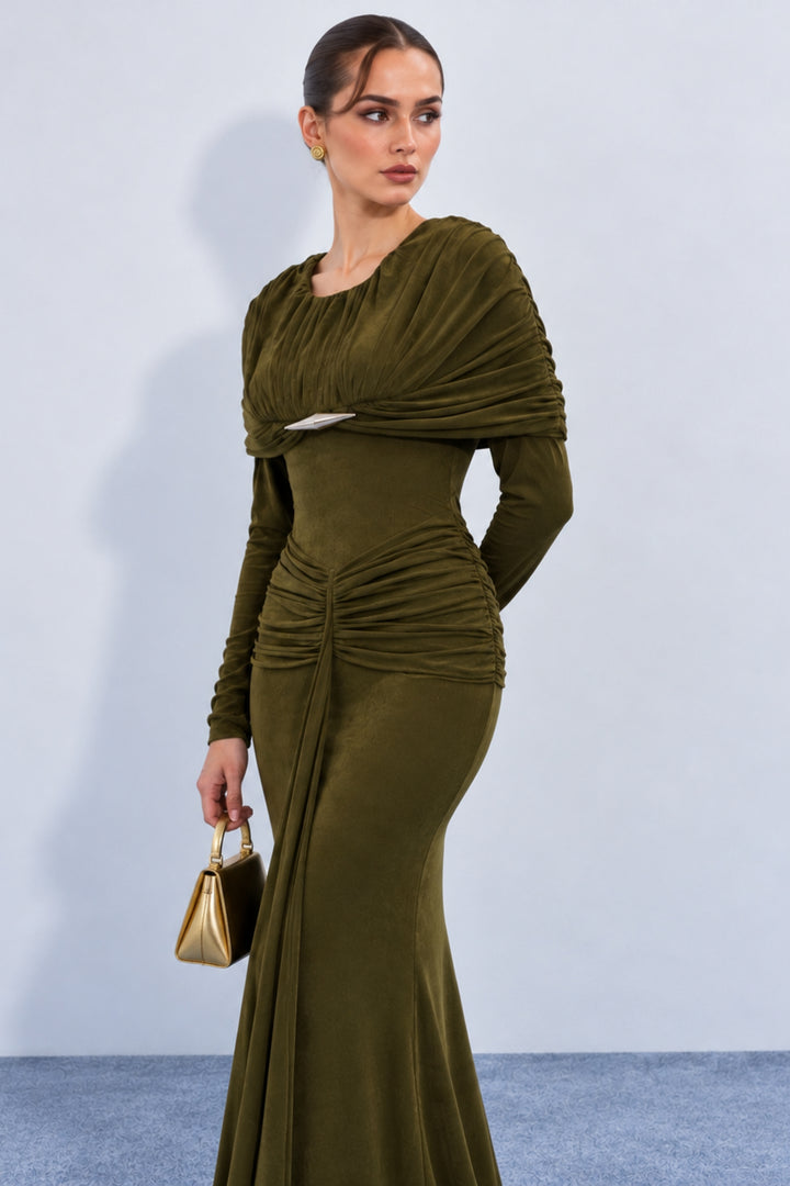 elegant cape-style neckline