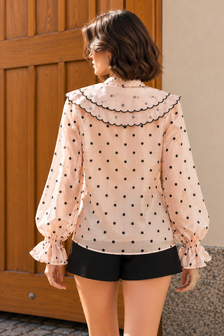Organza Bow Neck Top for Women