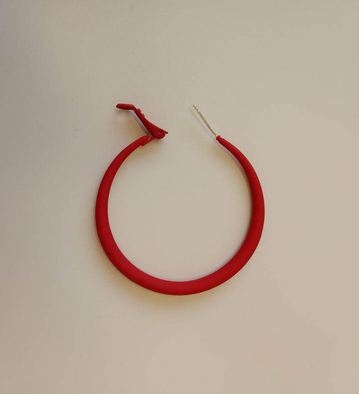 Red Acrylic Hoop Earrings
