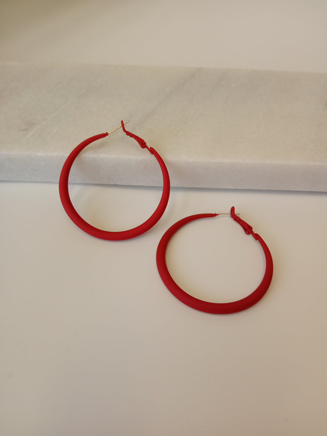 Red Acrylic Hoop Earrings