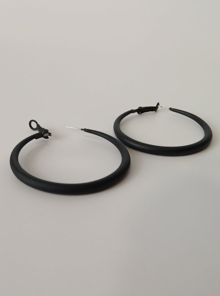 Black Hues Hoop Earrings