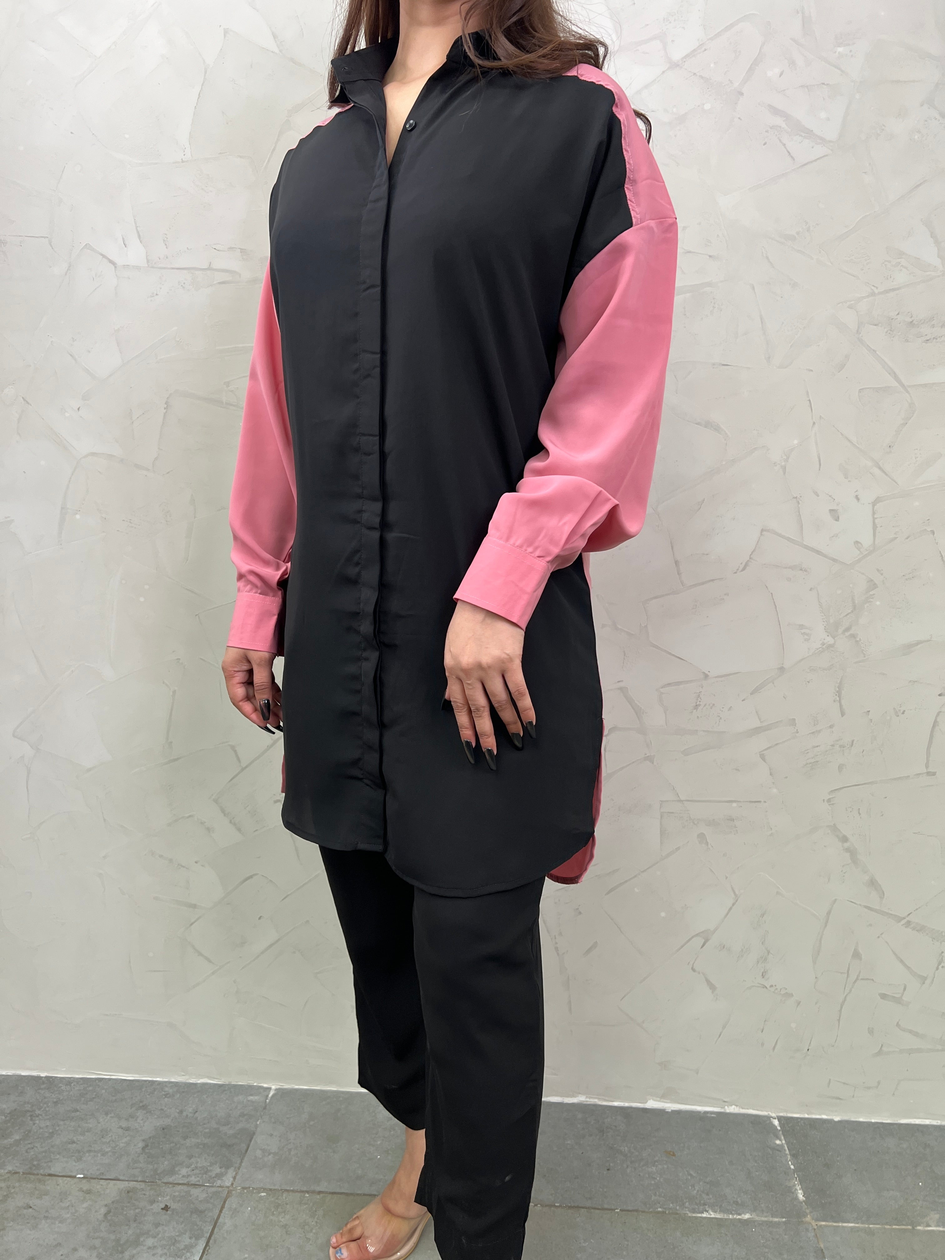 Black & Pink Jacket and Trouser coord set
