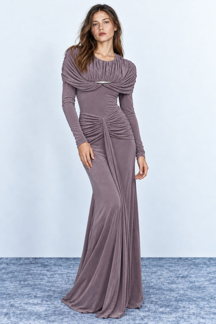Women's lavender knitted maxi gown