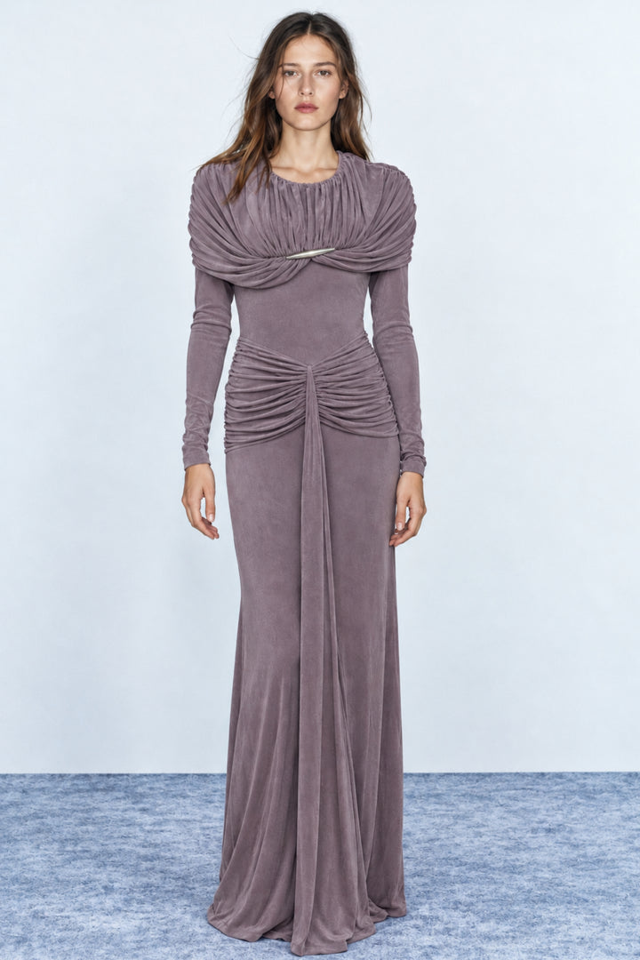 Lavender fitted maxi dress