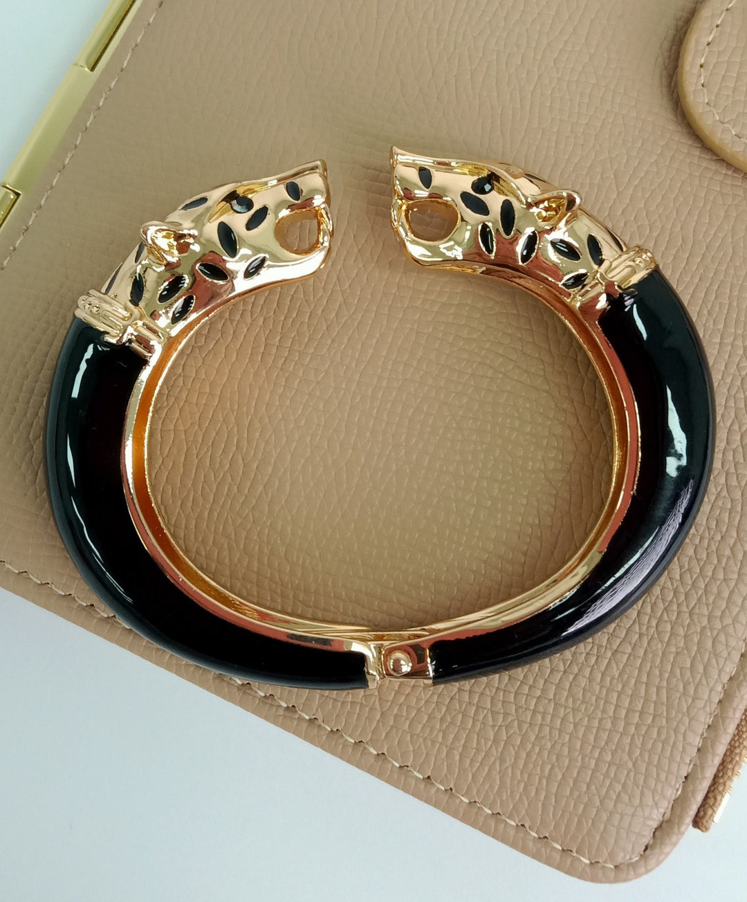 Leopard Glam Gilded Cuff Bracelet