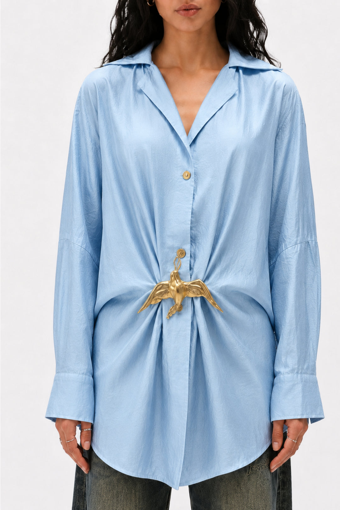 Sky Dove Buckle Shirt