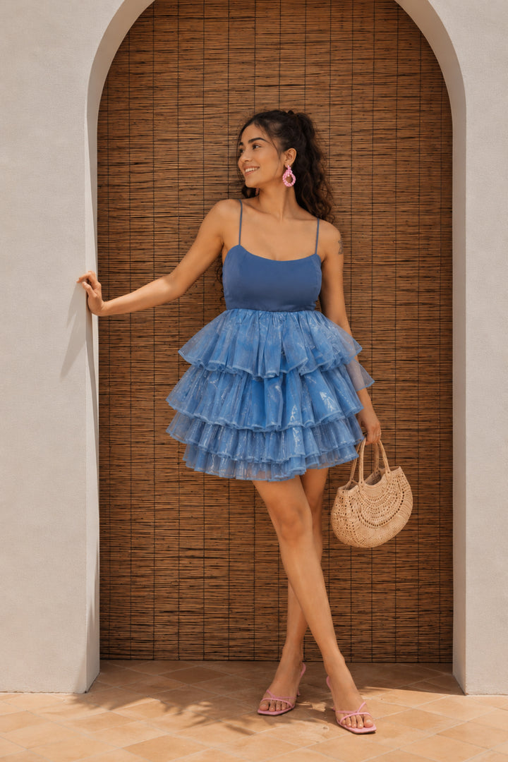 Metallic Mini Organza Dress