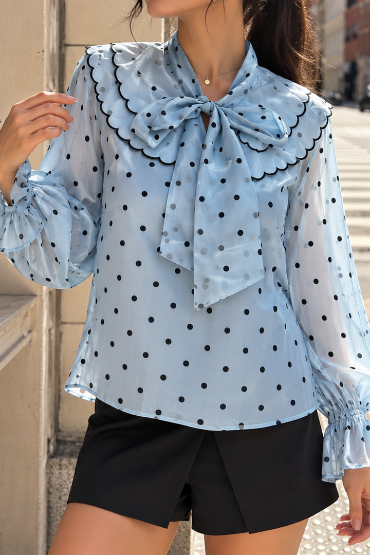 Organza Bow Neck Top for Women