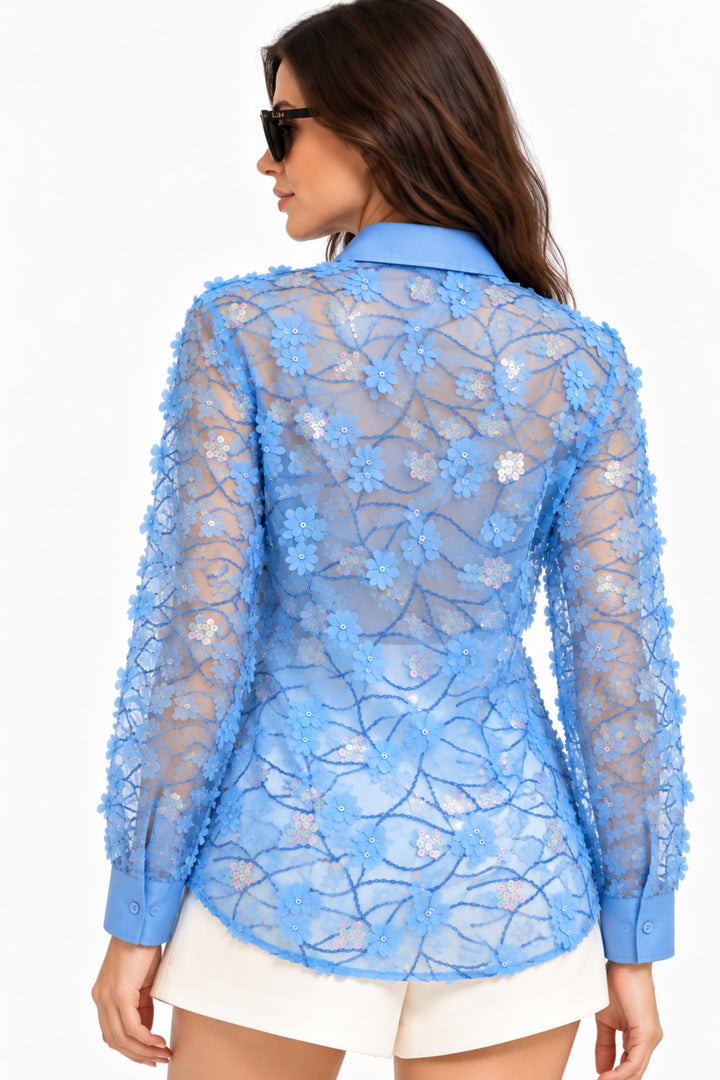 Trendy sequin shirt for women