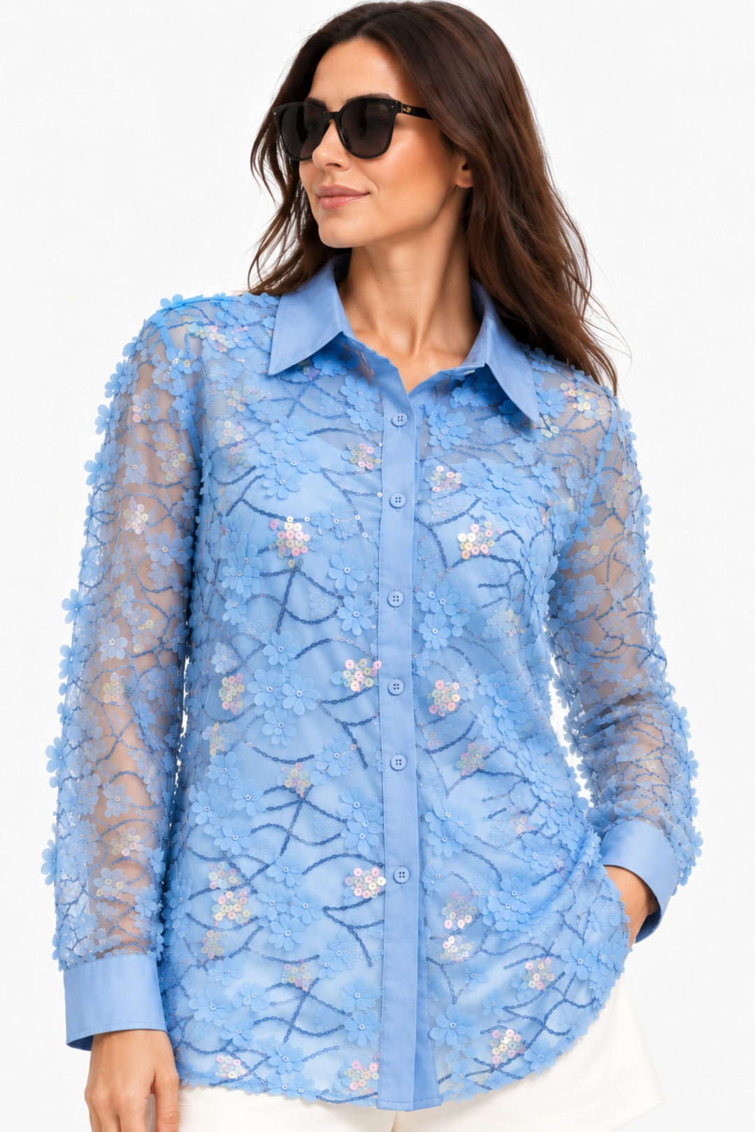 Sequin party shirt for women