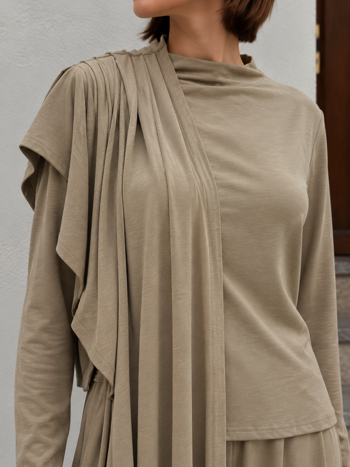 Elara Taupe Drape Co-ord