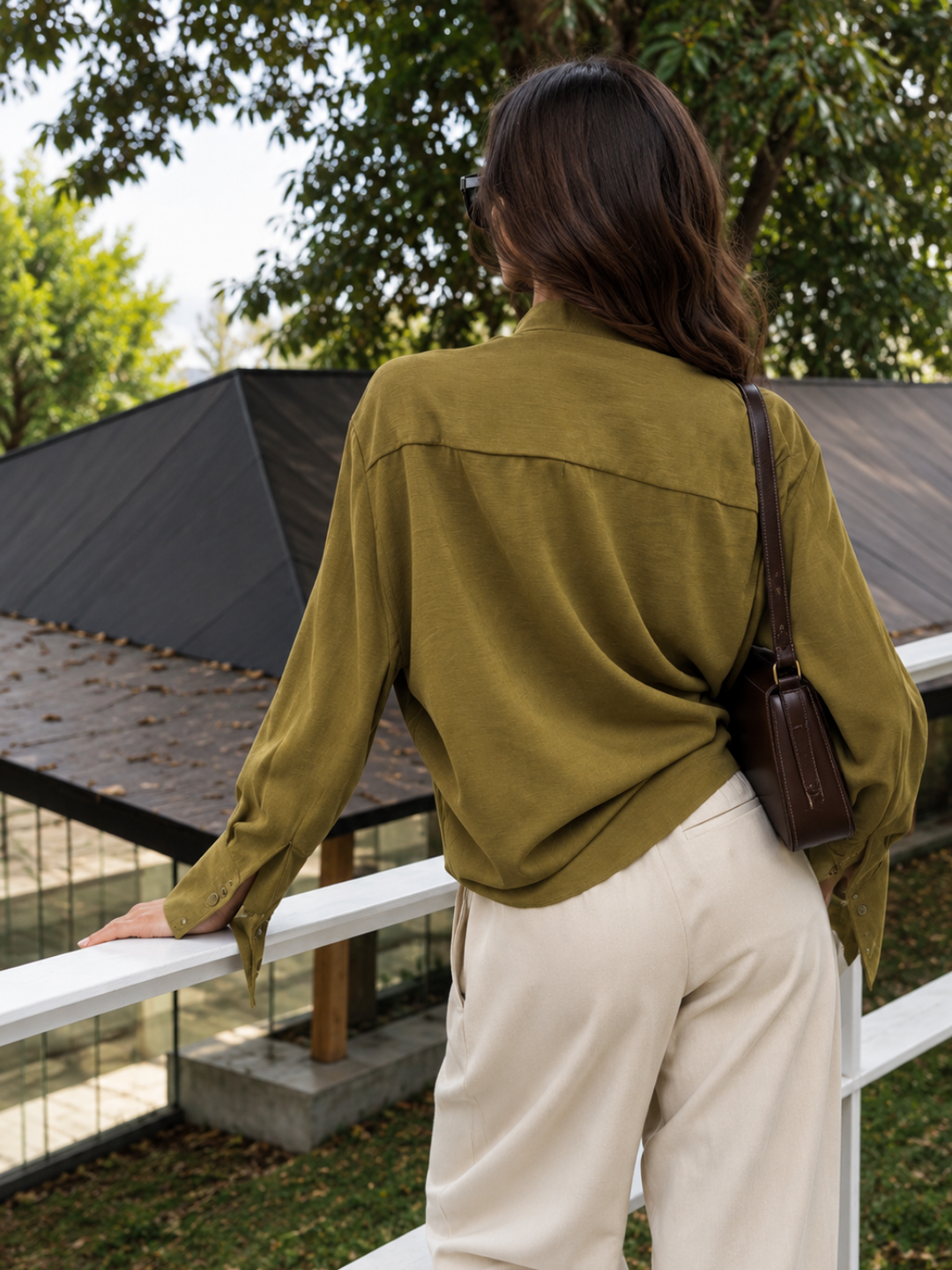 Matcha Draped Wrap Top