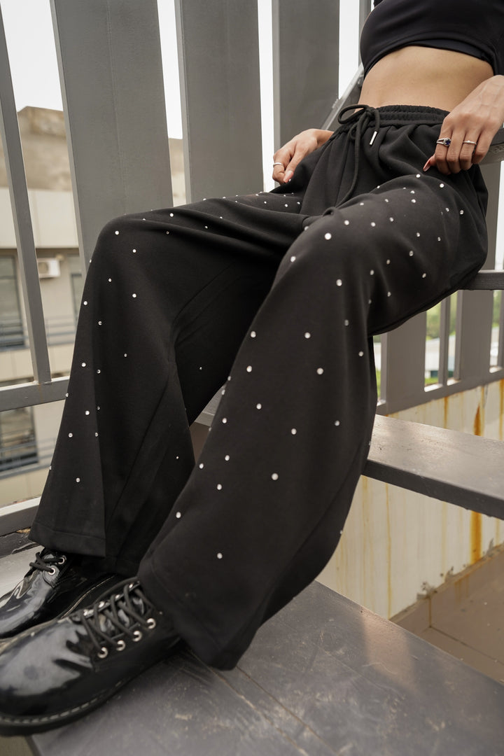 Trendy stone detail trousers for parties