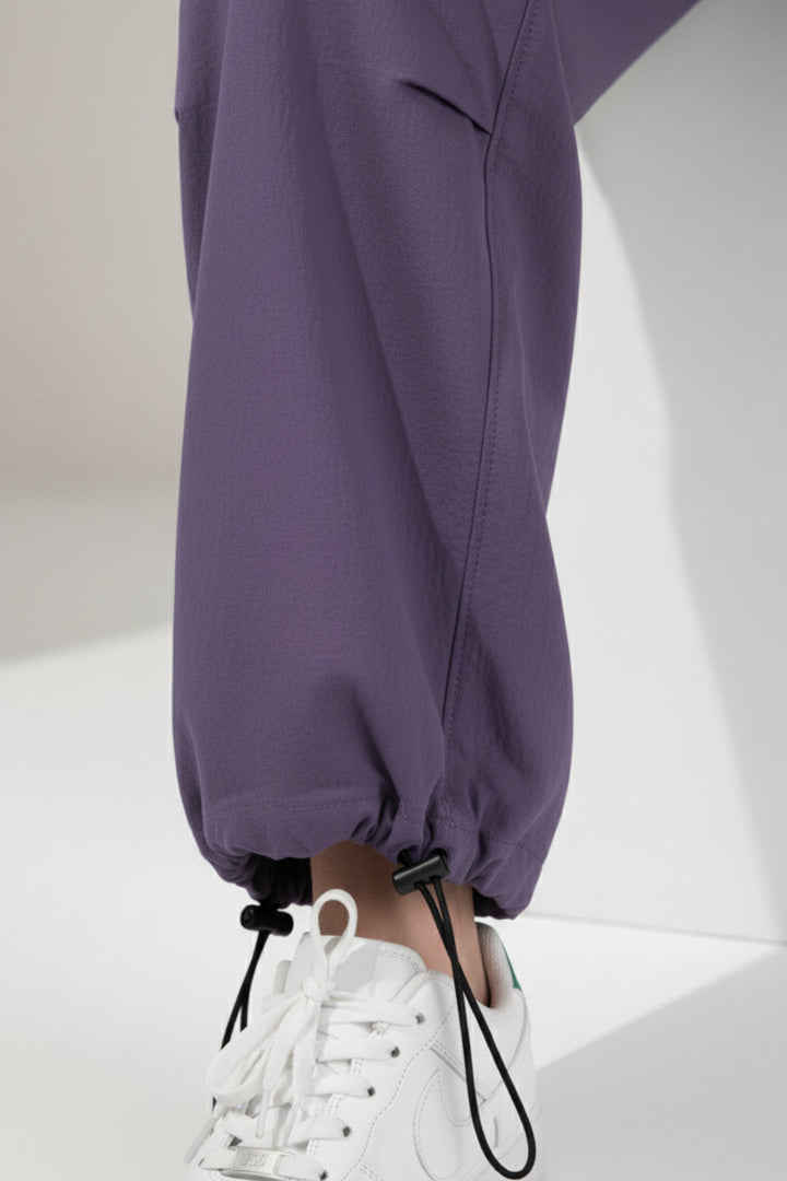 Violet Cargo Pants With Detachable Skirt