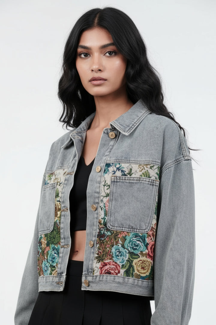 Floral Breeze Denim Jacket