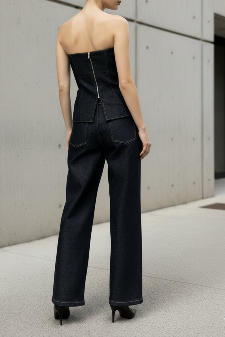 Solemn Grey Denim Co-ord Set