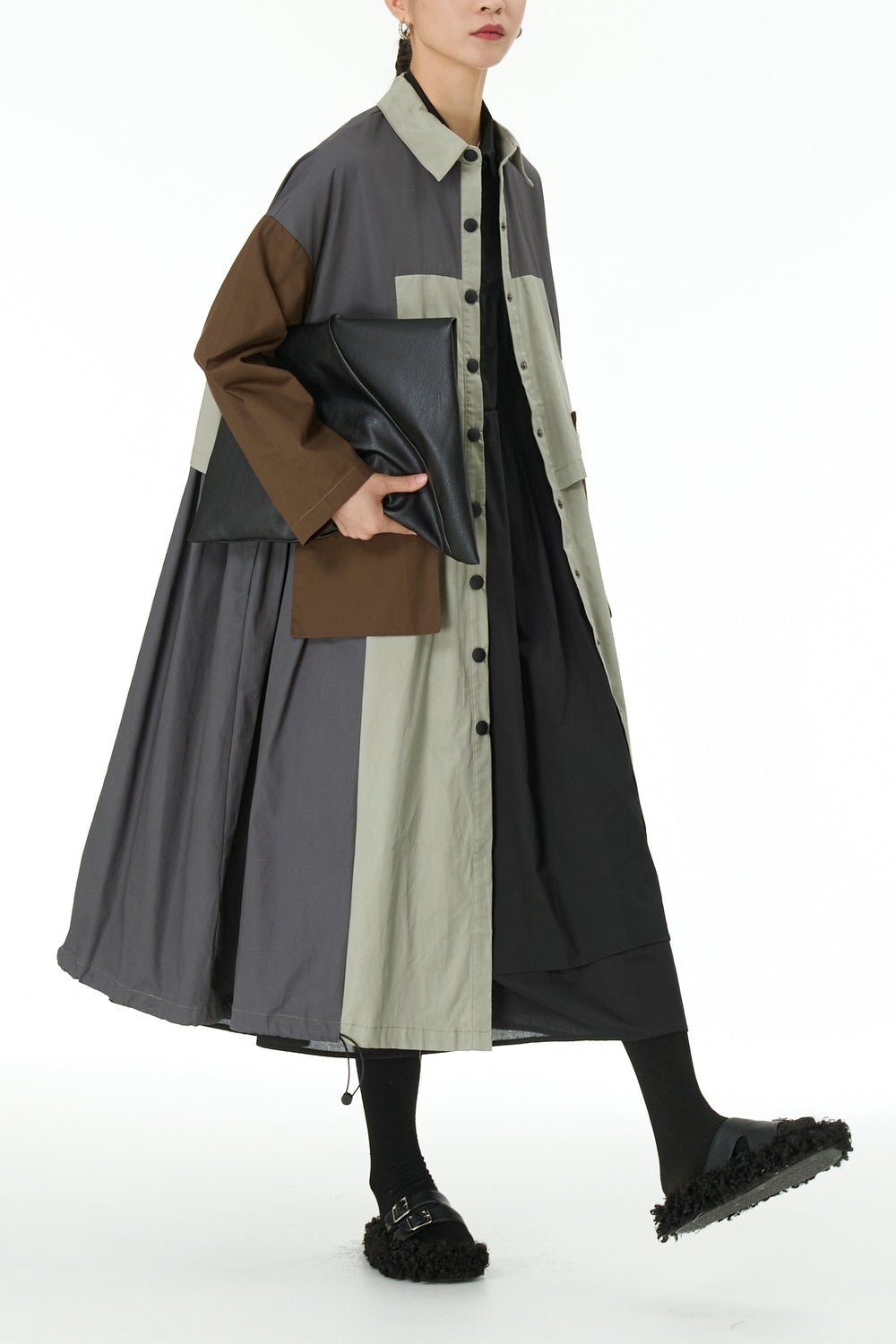 Oversized long dress for women
Full Sleeves trench coat for women
Grey and Brown long dress 