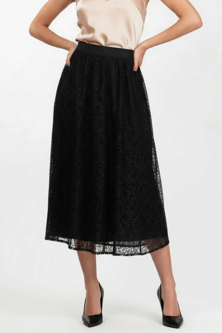 Black Veiled Net Skirt