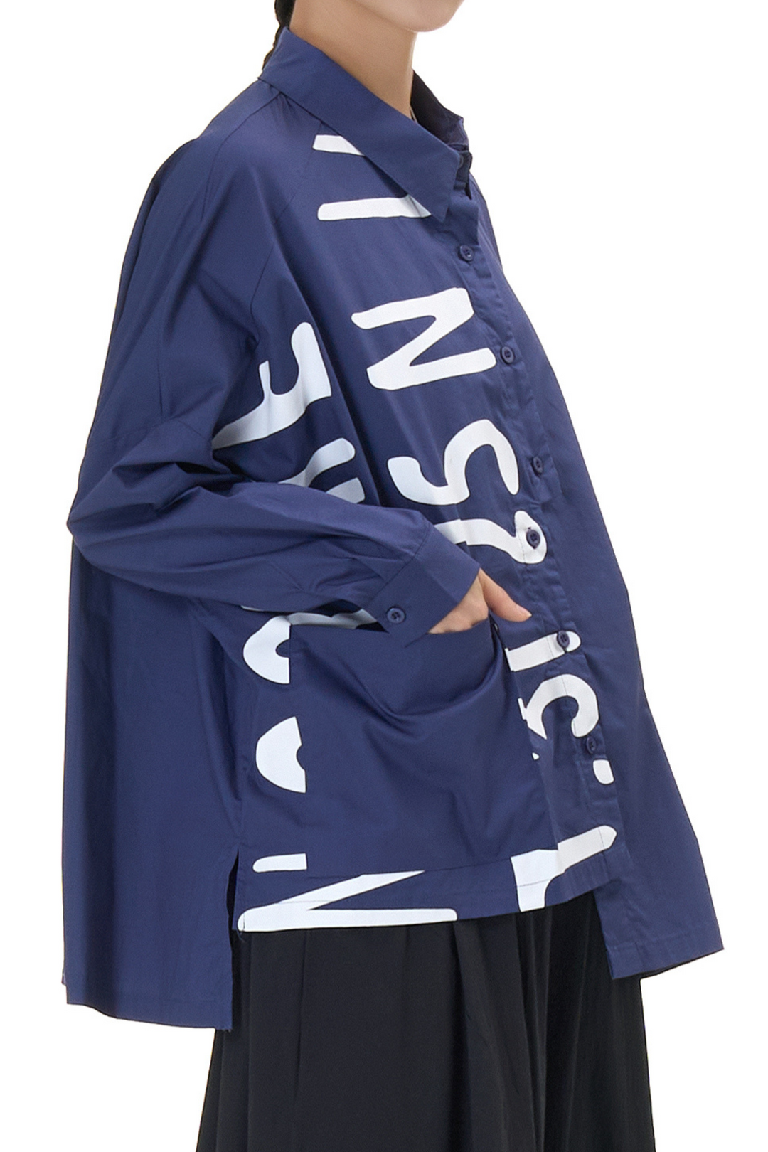 Cobalt Cascade Oversized Shirt