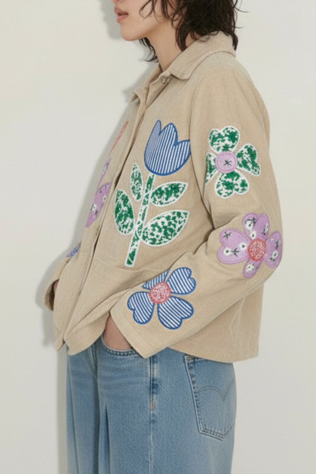 Olive Garden Corduroy Floral Shacket