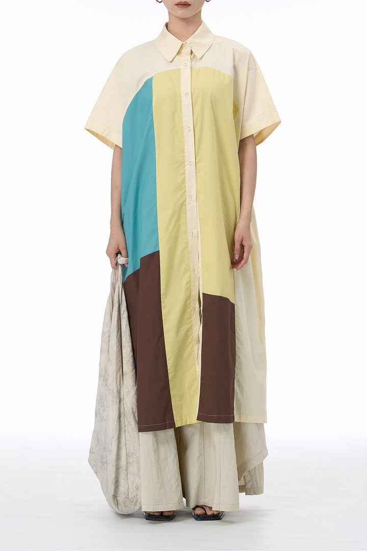 Lime Mosaic Shirt Dress