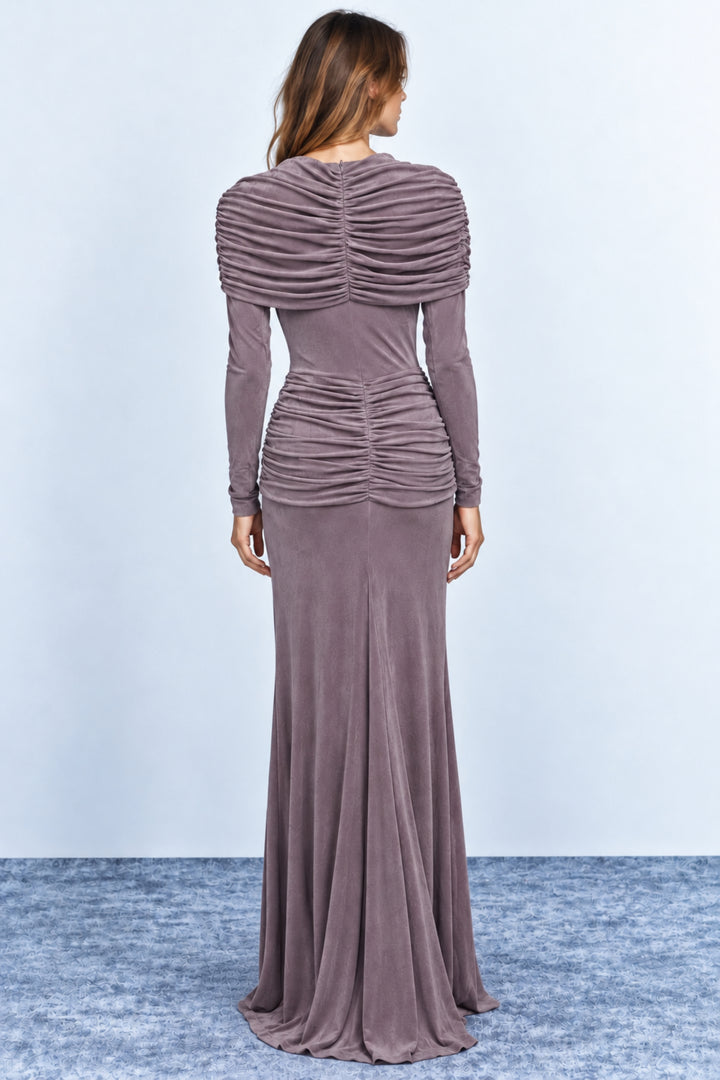 Women's lavender knitted maxi gown