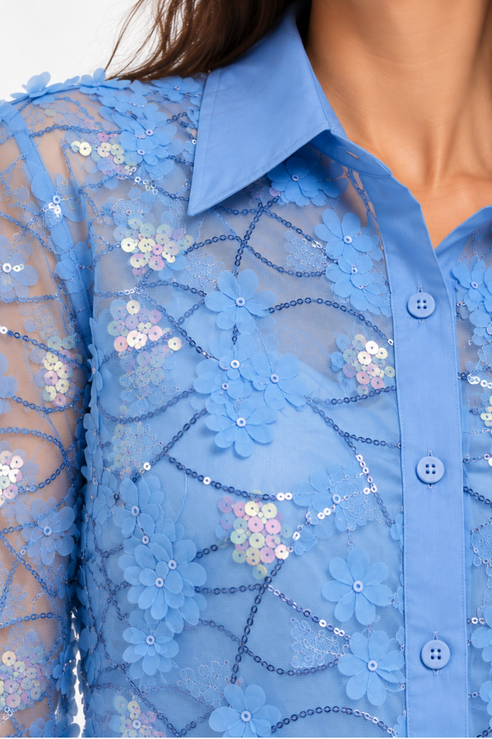 Sequin embellished shirt for women