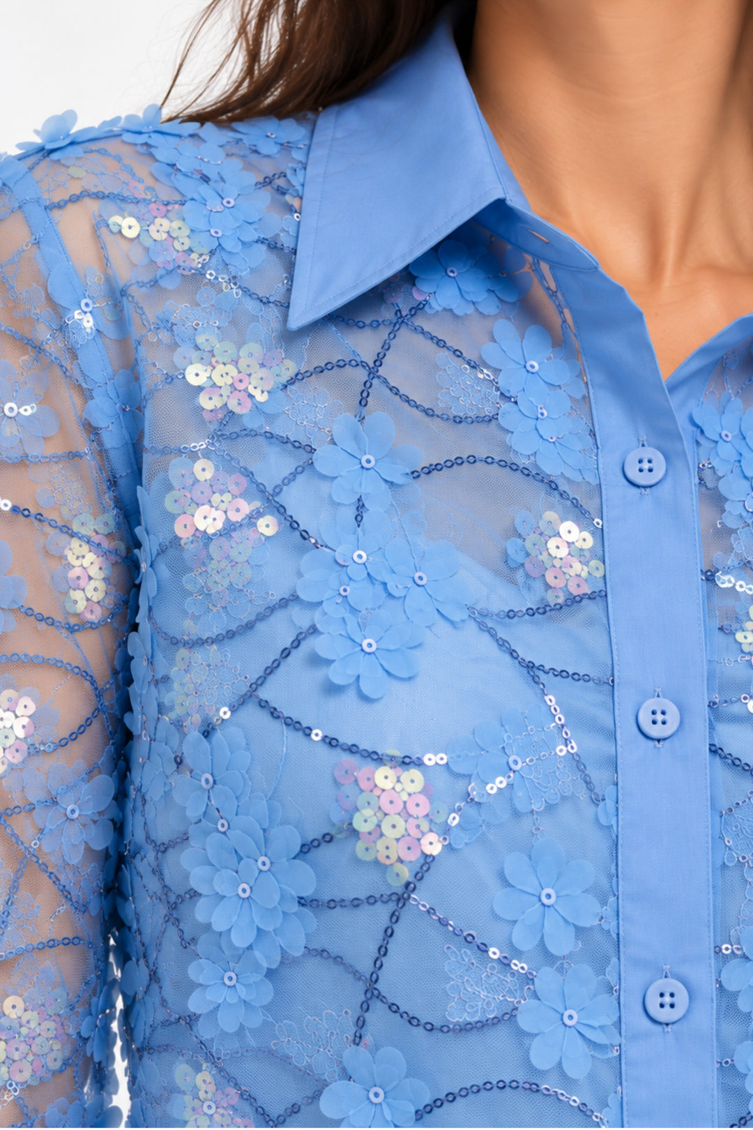 Sequin embellished shirt for women