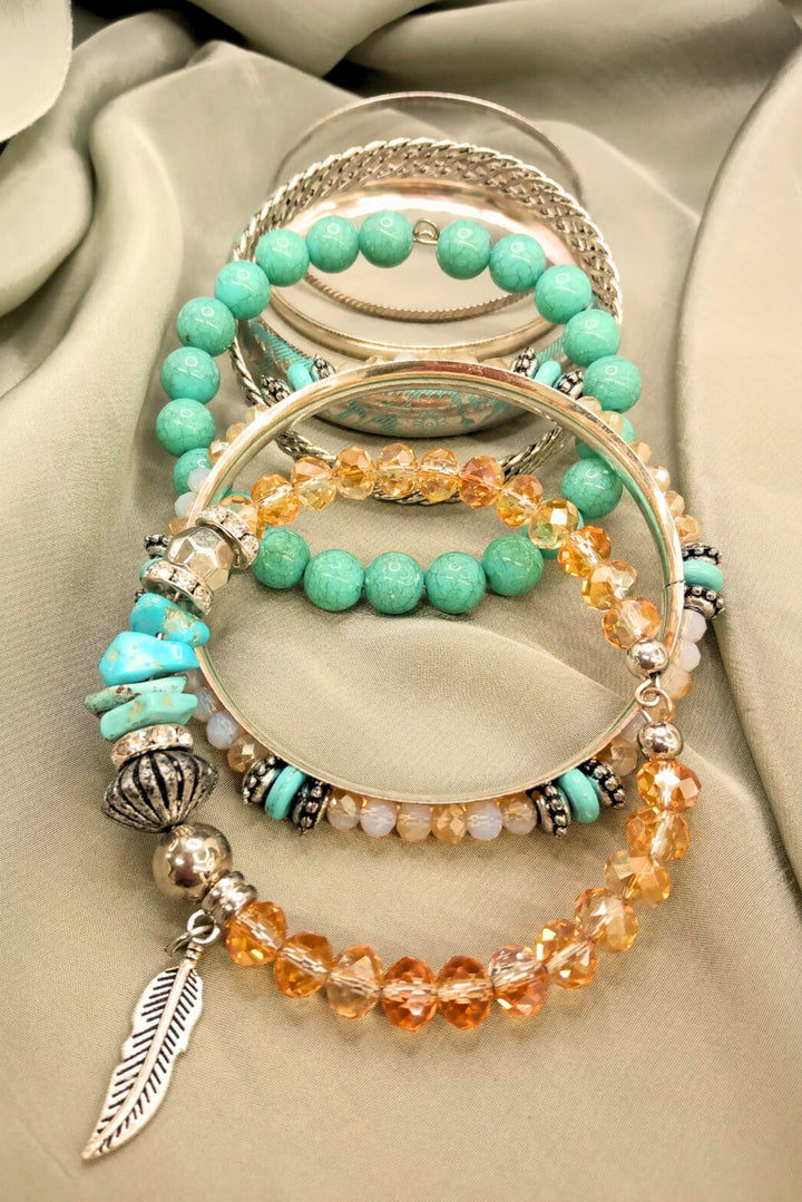 Aqua Stackable Bracelet Set