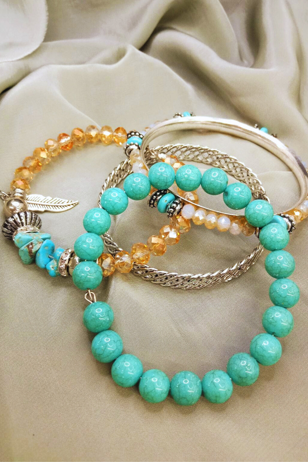 Aqua Stackable Bracelet Set