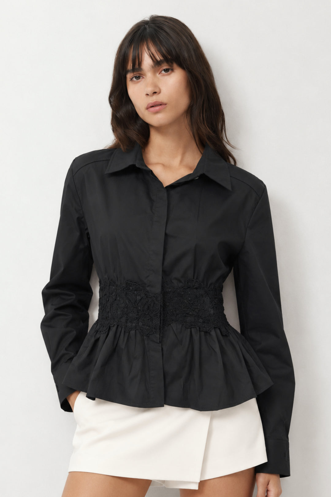 black oversized shirt for women