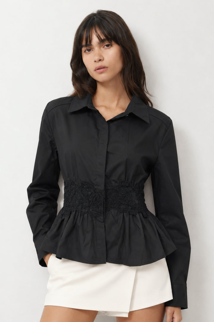 black oversized shirt for women