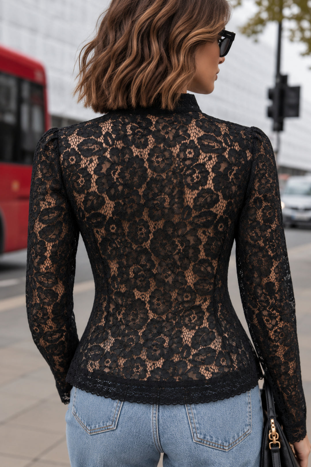 black lace top for women