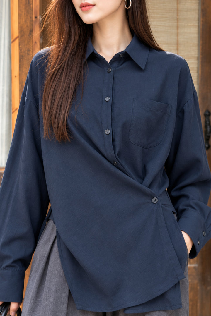 navy blue women’s shirt