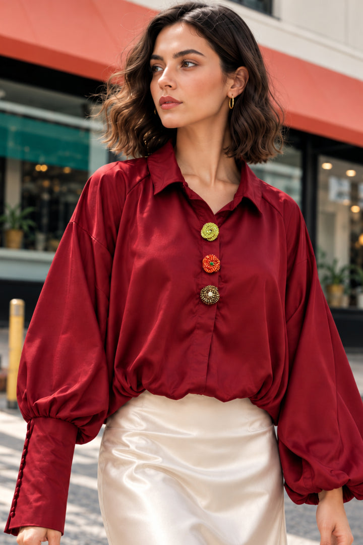 crimson red balloon top