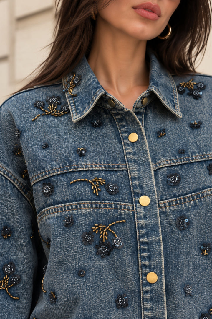 statement denim shacket