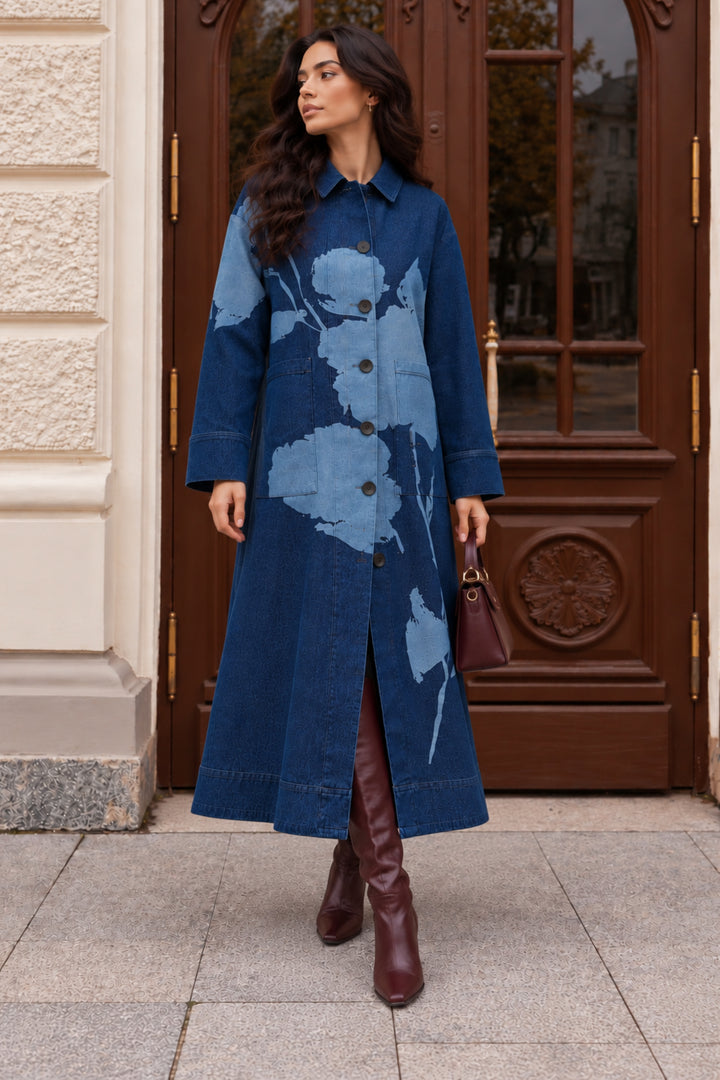 Women's denim trench coat