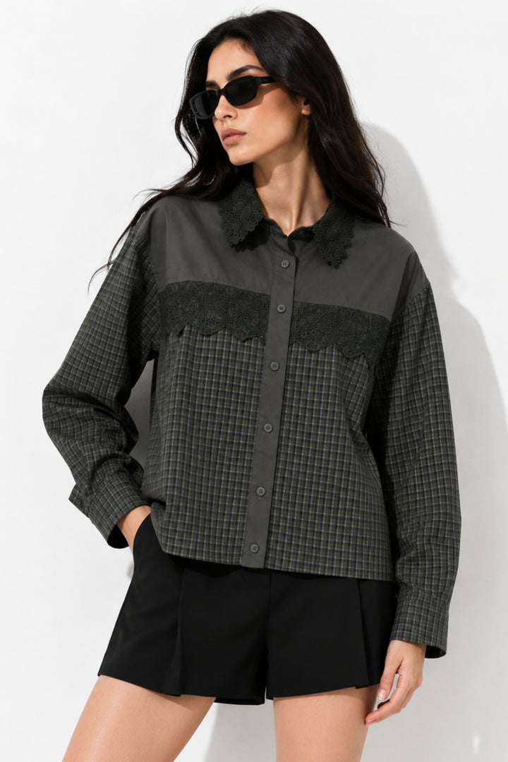 Olive Noir Lace Shirt