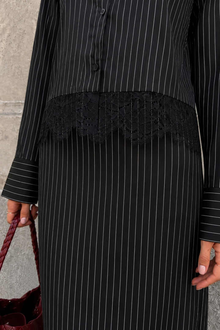 Lace striped co-ord set