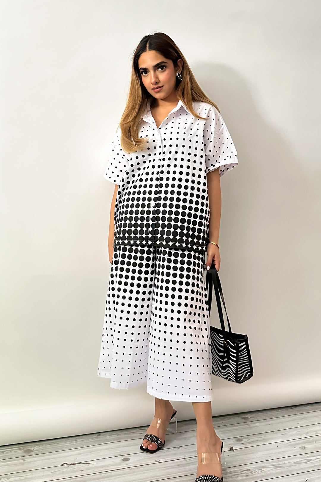 Oversized cotton blend coord set for women