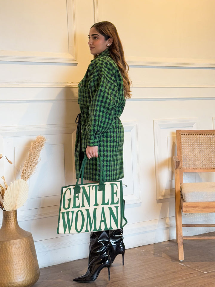 Emerald Forest Oversized Tweed Shacket Dress