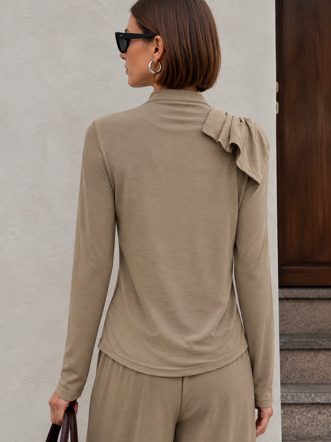 Elara Taupe Drape Co-ord