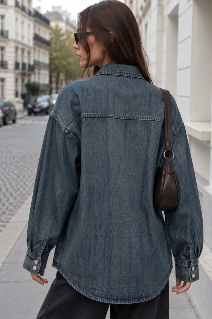 long denim shirt women