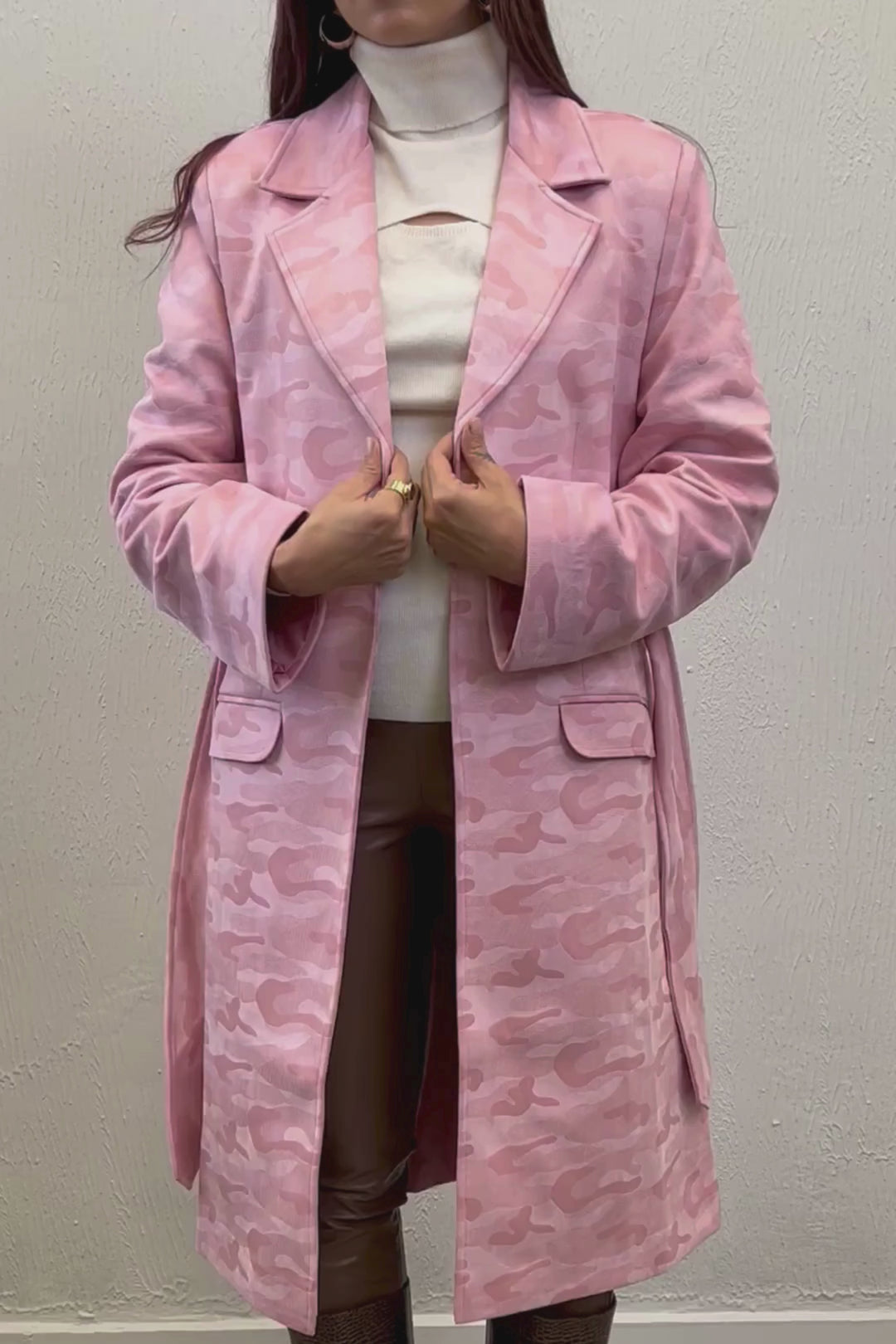 Sakura Camo Trench Coat