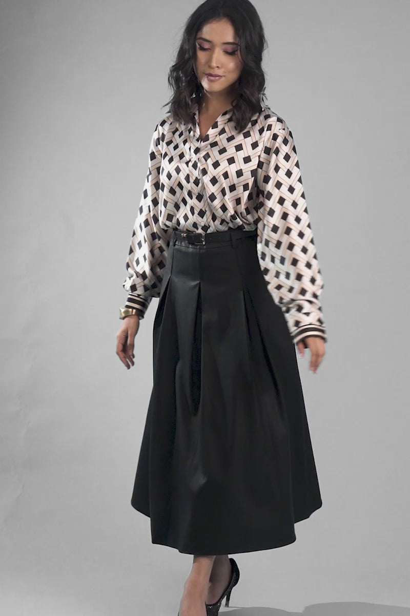 Chic formal wear skirt with belt