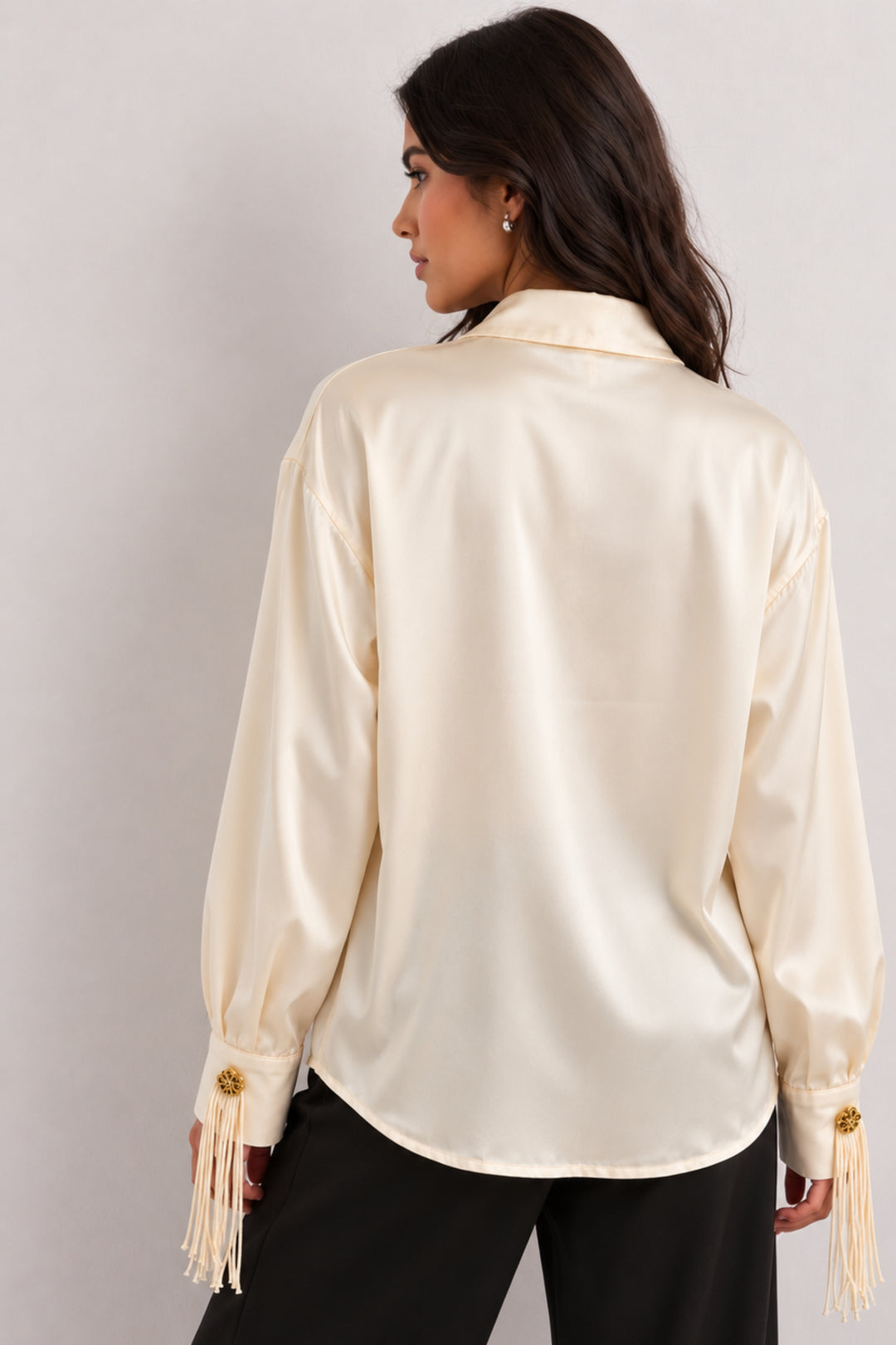 satin shirt for evening wear