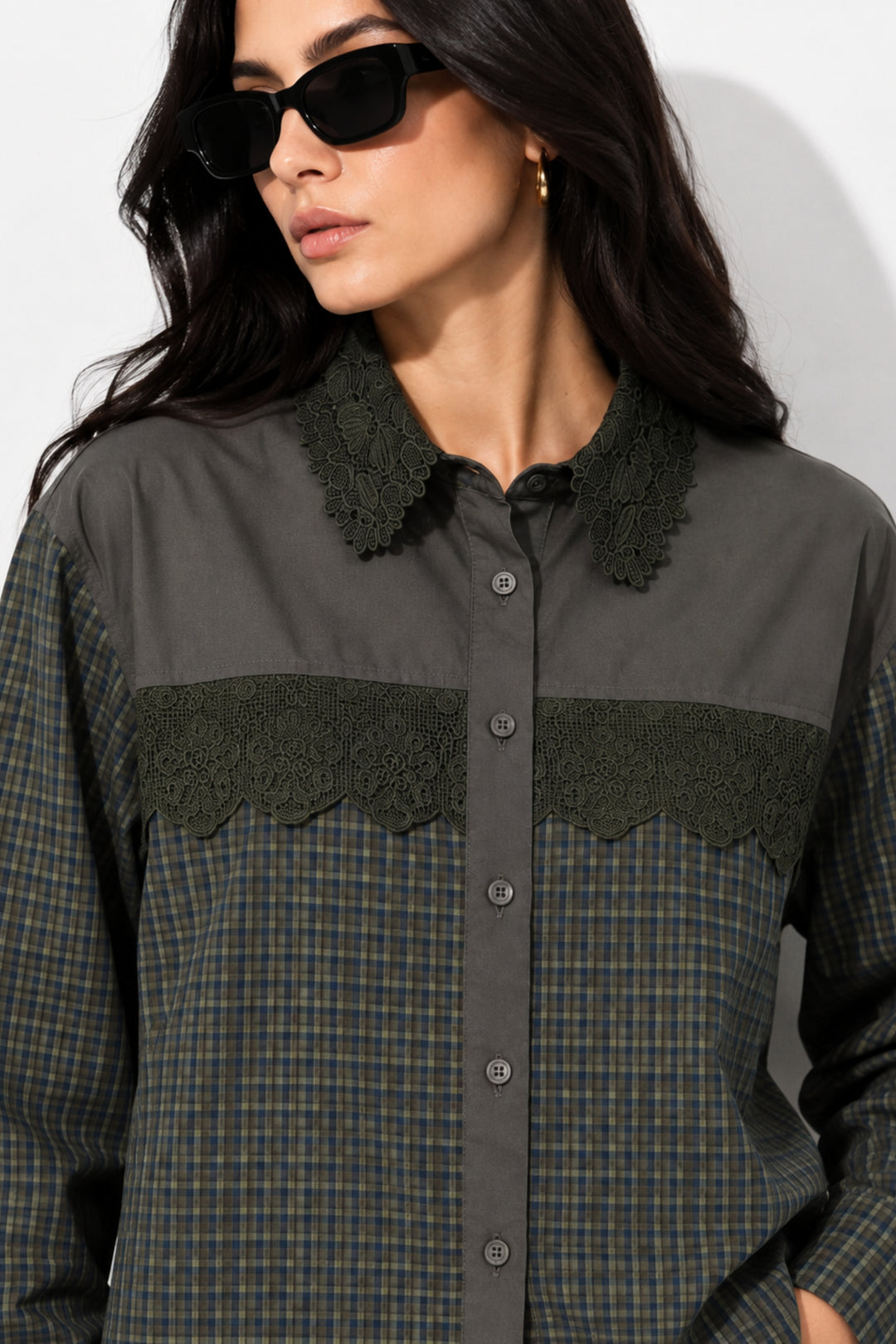 Olive Noir Lace Shirt